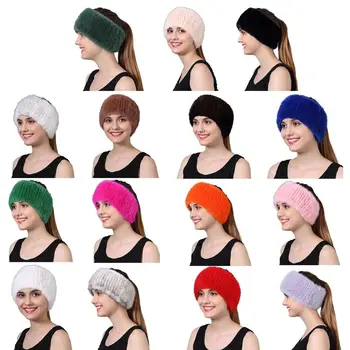 

2019 Women Winter Real Mink Fur Ring Knitted Scarves Good Elastic Knitted Genuine Mink Fur Scarf Thick Warm Lady Natural Fur Hea