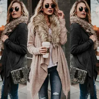 

Winter Women Warm Long Sleeve Coat Lady Knitted Sweater Cardigan Outwear Jacket Fashion Casual Slim Solid Open Outwear Jacket