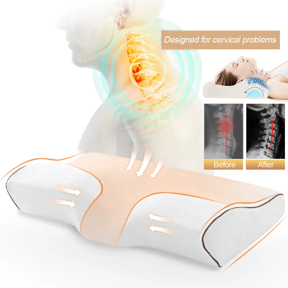 1 шт. ортопедические подушки с эффектом памяти для шеи с защитой шеи медленный отскок Подушка с эффектом памяти для здоровья шейки шеи
