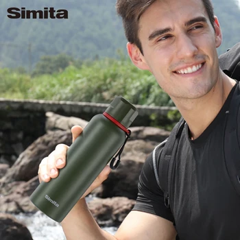 

Simita Sport Vacuum Flask, 600ML, Portable Water Bottle for Camping Travel, Stainless Steel, Army Green Tumbler