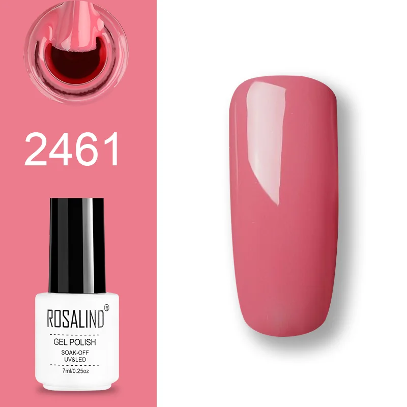 ROSALIND набор гель-лаков UV Vernis полуперманентный праймер верхнее покрытие 7 мл полигель-лак для маникюра - Цвет: GN05-ROSALIND