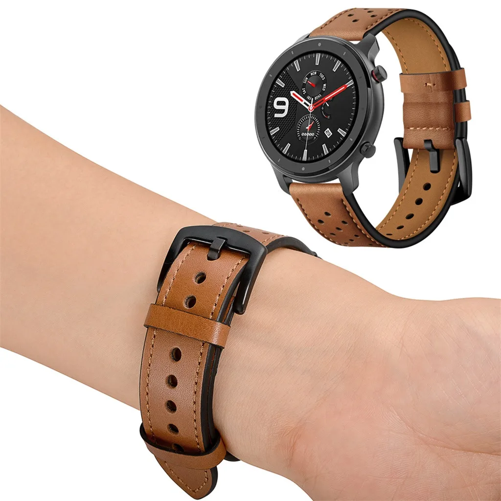 Для amazfit bip ремешок для mi band 2 браслет кожаный сменный ремешок для часов Ремешок для AMAZFIT GTR Смарт-часы 42 мм