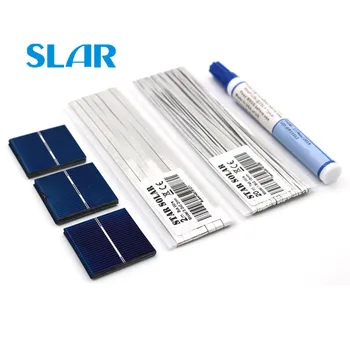 

12W Charger Kit DIY Solar Panel Polycrystalline Solar Cell 39*39mm Car Tabbing Wire Busbar Flux Pen TOY LED Light 6/9/12/18V DC