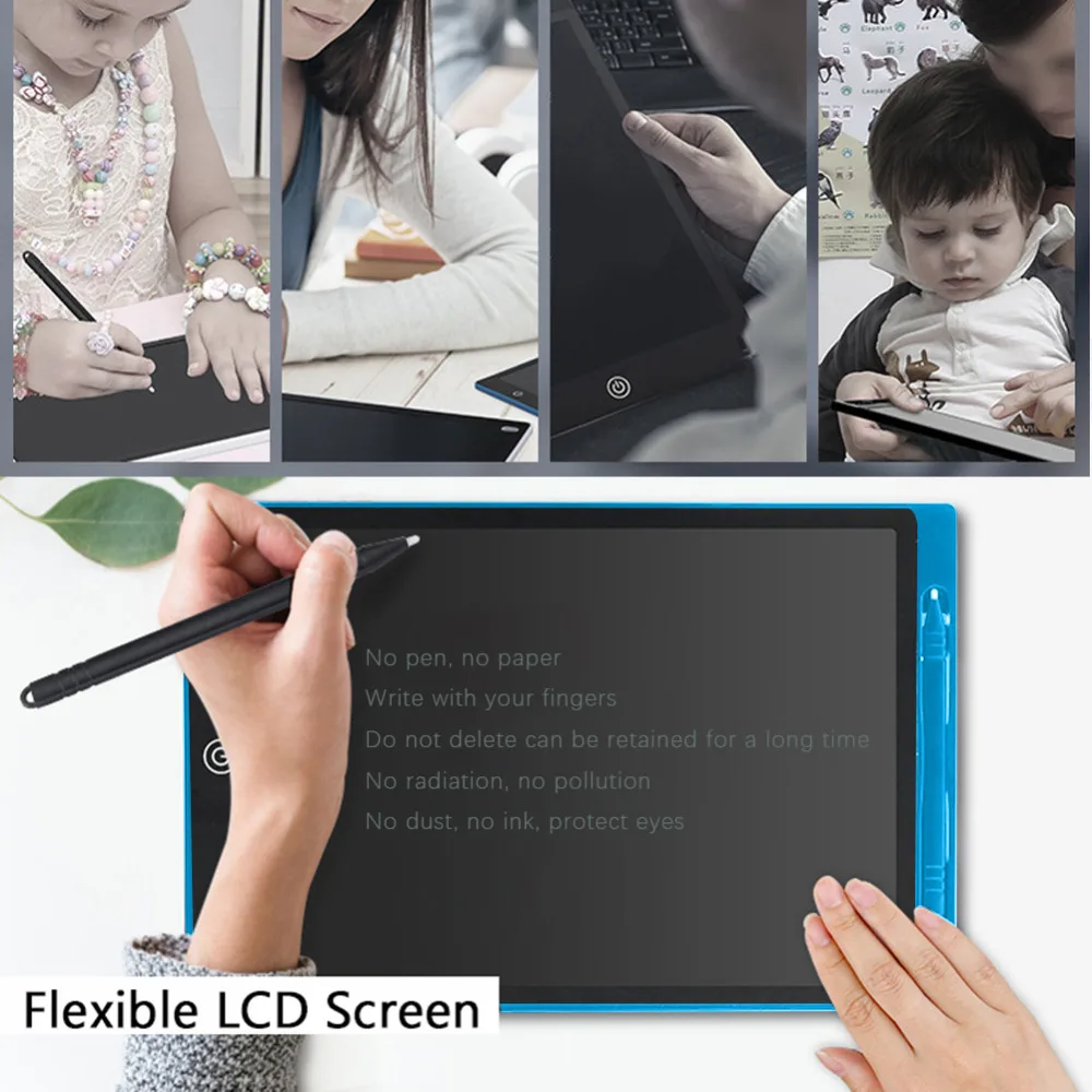 12/8.5" Digital Writing Tablet LCD Screen Electronic Handwriting Pad Drawing Tablet Children Writing Graphics Board dropshipping
