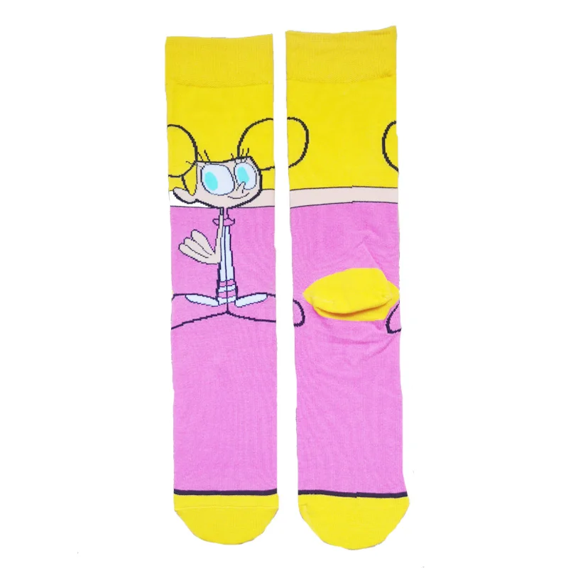 Персонализированные носки с принтом аниме, модные забавные носки с рисунками из мультфильмов для мужчин и женщин, удобные разноцветные носки из хлопка - Цвет: 3