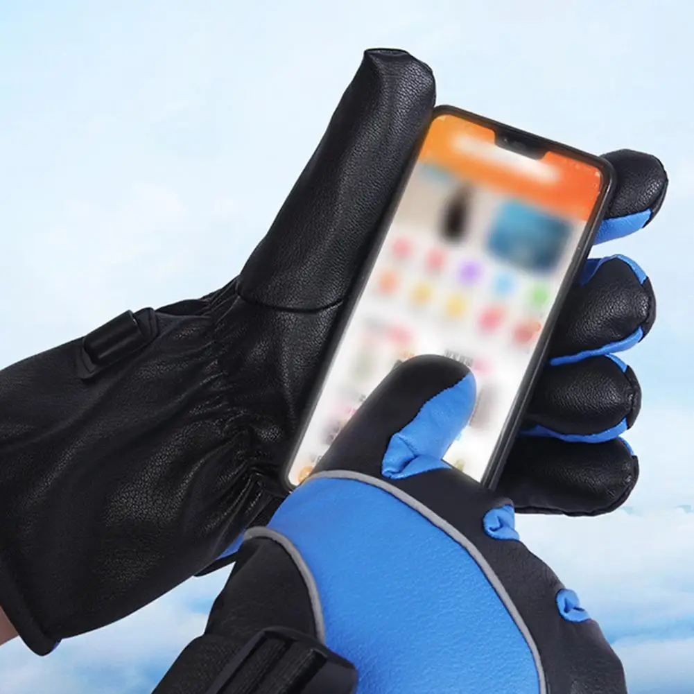 

Heating Gloves Reflective Strip Design Winter Electric Heating Gloves 2A Charging Free Disassembly Battery Gloves Charging Port