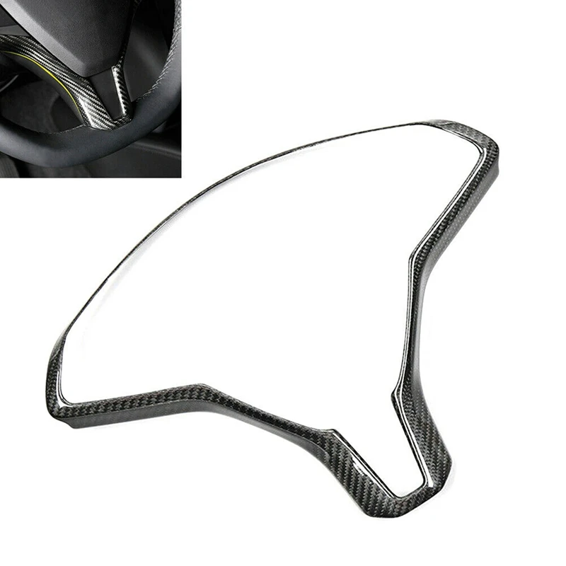 Carbon Fiber Car Inner Steering Wheel Frame Trim Steering Wheel Modified Decorative Accessories for Tesla Model S Model X