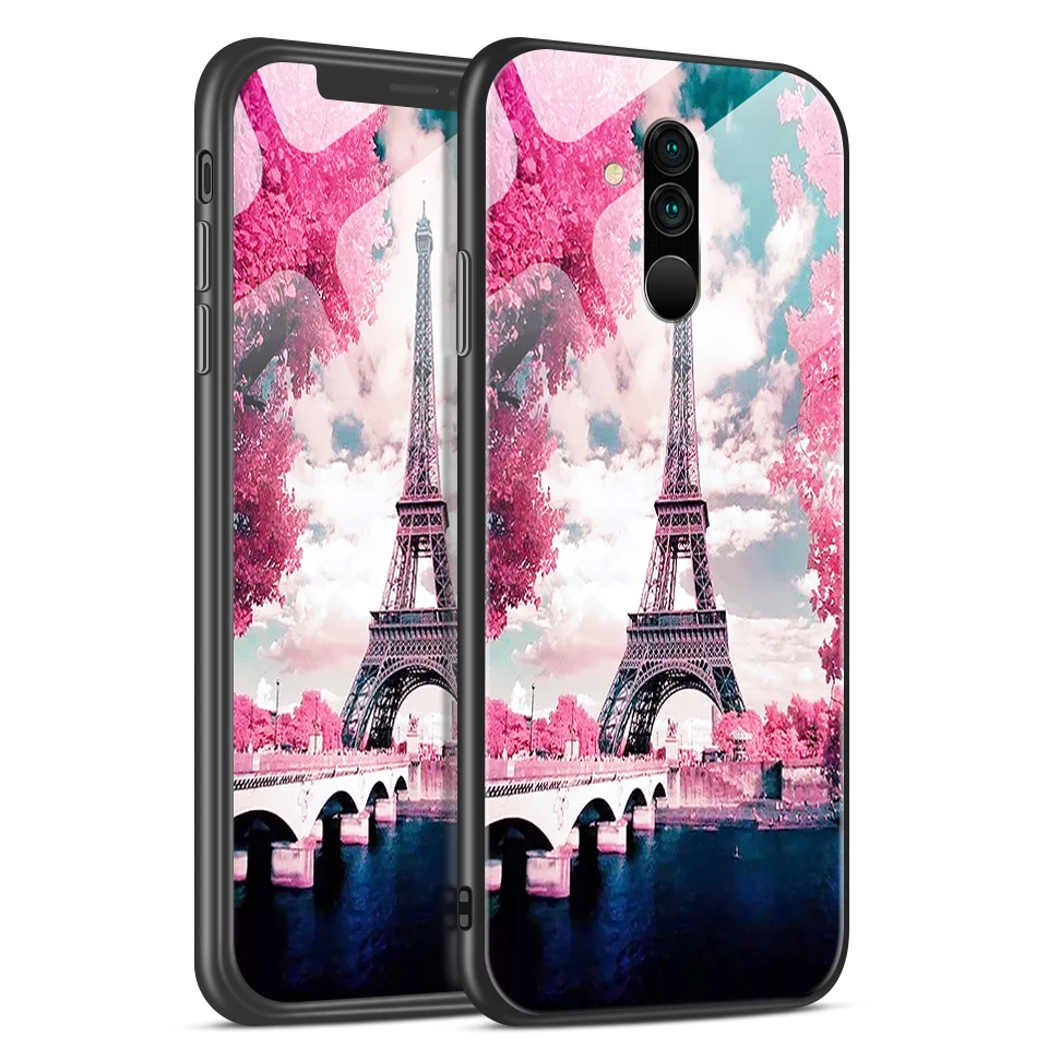 H146 Для huawei mate 20/20 Lite/20 Pro закаленное стекло покрытие края из ТПУ чехол для телефона huawei Honor Magic2 полная защита жесткий корпус - Цвет: H146