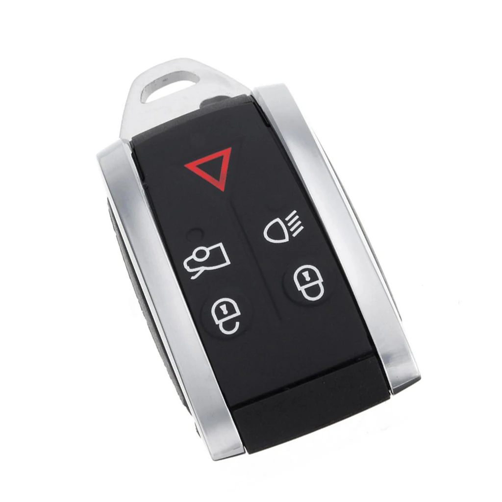 Remote Key Shell Case Fob Cover for 2007 2008 2009 2010 2011 2012 Jaguar XK XKR, 5 Buttons Pad Cover, Black
