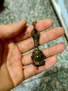 

CHINA antique brass fengshui bells small Statue Metal crafts family decorations Necklace pandent