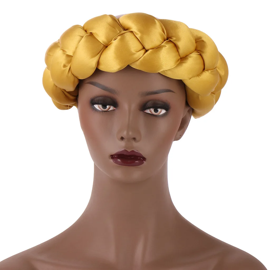 

2021 New Arrival Fashion Style African Women Solid Color Headtie African Caps Woman Hats