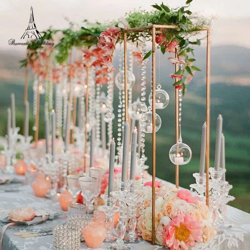 

New style Gold Color Metal Flower Stand Column Stand for Wedding Table Centerpiece Decoration