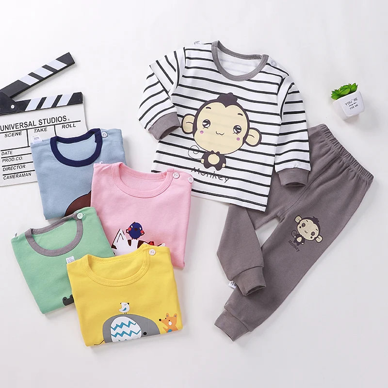 Pijama de algodón para niños de 1 a 6 años, ropa de moda para bebés, 2 piezas, 123