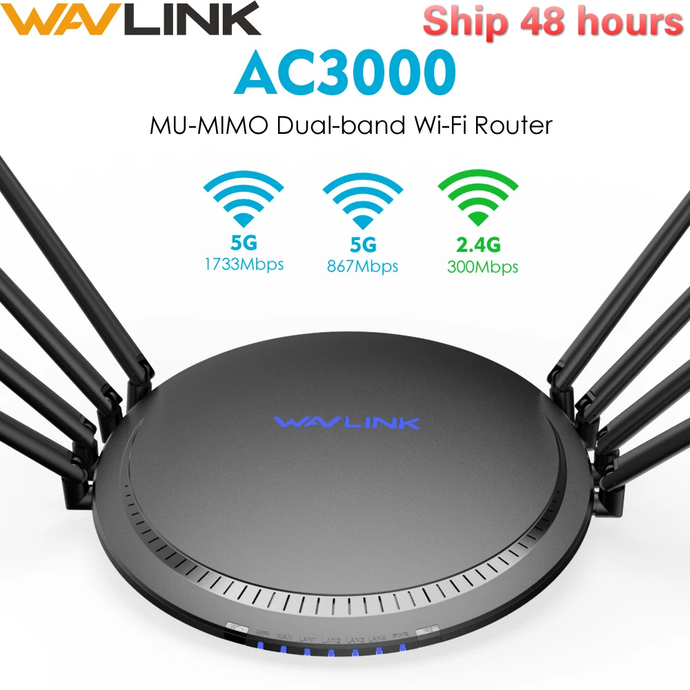 Беспроводной Wi Fi роутер Wavlink AC3000 гигабитный трехдиапазонный 2 4/5 ГГц USB 3 0| |