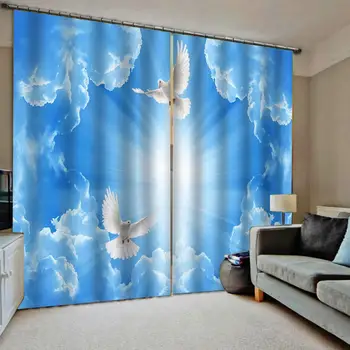 

sunshine blue Curtain Luxury Blackout Window Curtain Living Room cloud curtains sky curtain