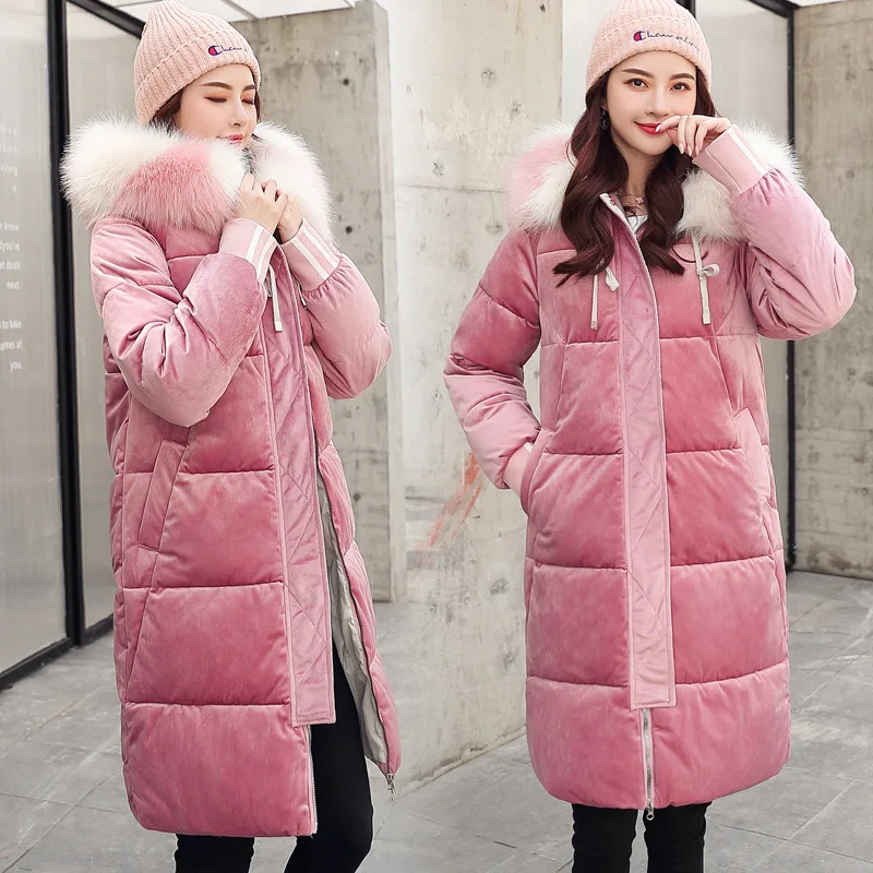 

2019 New Style Cotton-padded Clothes Women's Korean-style Thick Mid-length Cotton-padded Jacket Winter Coat Loose And Plus-sized