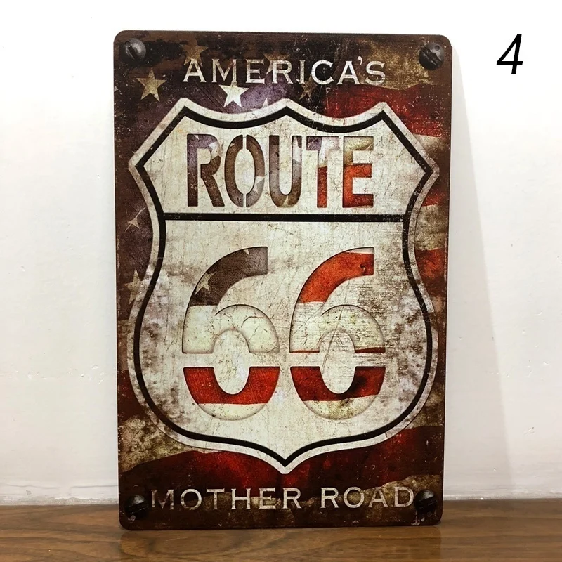 Route 66 настенный стикер под железо табличка Ретро металлическая жестяная вывеска отель Бар Кафе домашний паб домашний декор(посетите наш магазин, больше продуктов - Цвет: NO 4