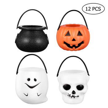 

Cabilock 12pcs Halloween Candy Buckets Trick Or Treat Candy Pots Snack Buckets Party Favors Holder