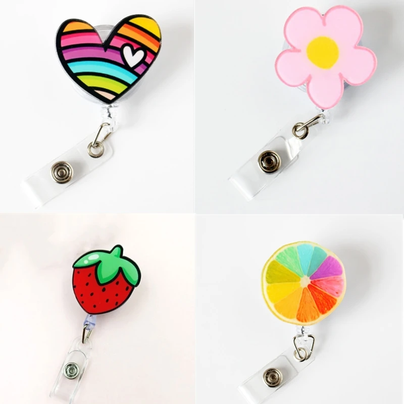

1pc Retractable Nurse Badge Reel Clip Students ID Card Badge Holder Accessories Cute Id Badge Reel School Supplies