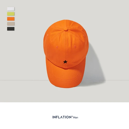 Инфляция Осенняя бейсболка уличный стиль модная бейсболка Мужская бейсболка для мужчин чистого цвета мужские кепки s 161CI2019 - Цвет: orange