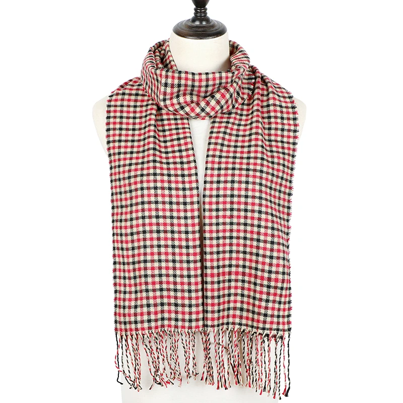 Winter Plaid Scarf Women Foulard Solid Scarves Female Shawls and Wraps New Designer Cashmere Scarfs Luxury Bufandas Hombre - Цвет: Color 8