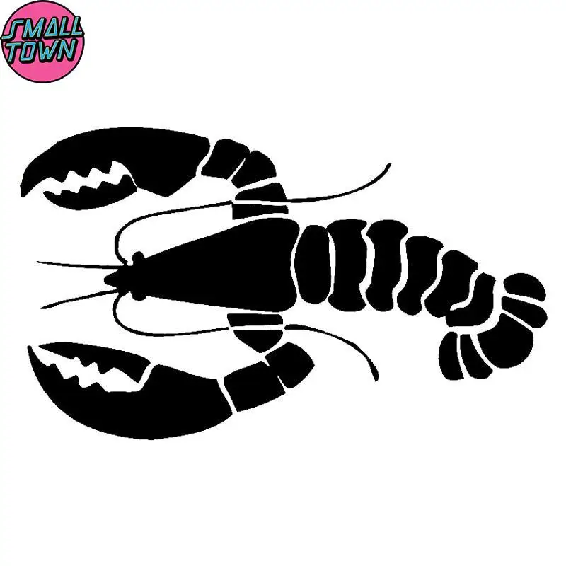 

Small Town 18.2cm*10.8cm Lobster Vinyl Car-Styling Car Sticker Motorcycle Black/Silver S3-5503