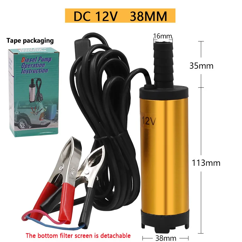 12V DC Diesel Fuel Water Oil Car Camping Fishing Submersible Transfer Pump Power tool accessories fuel oil heater 50kw large power industrial diesel heater hot air stove wx 50a