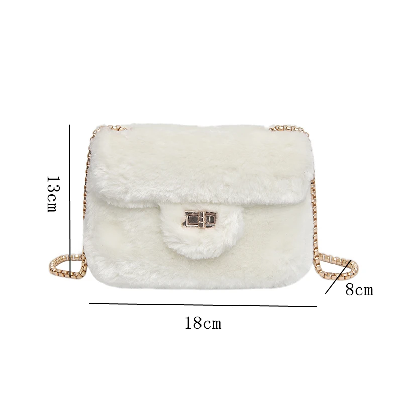 Женская сумка, меховая сумка с цепочкой, квадратная маленькая сумка, Женская трендовая сумка через плечо, женская мягкая плюшевая Сумка-почтальон, высокое качество
