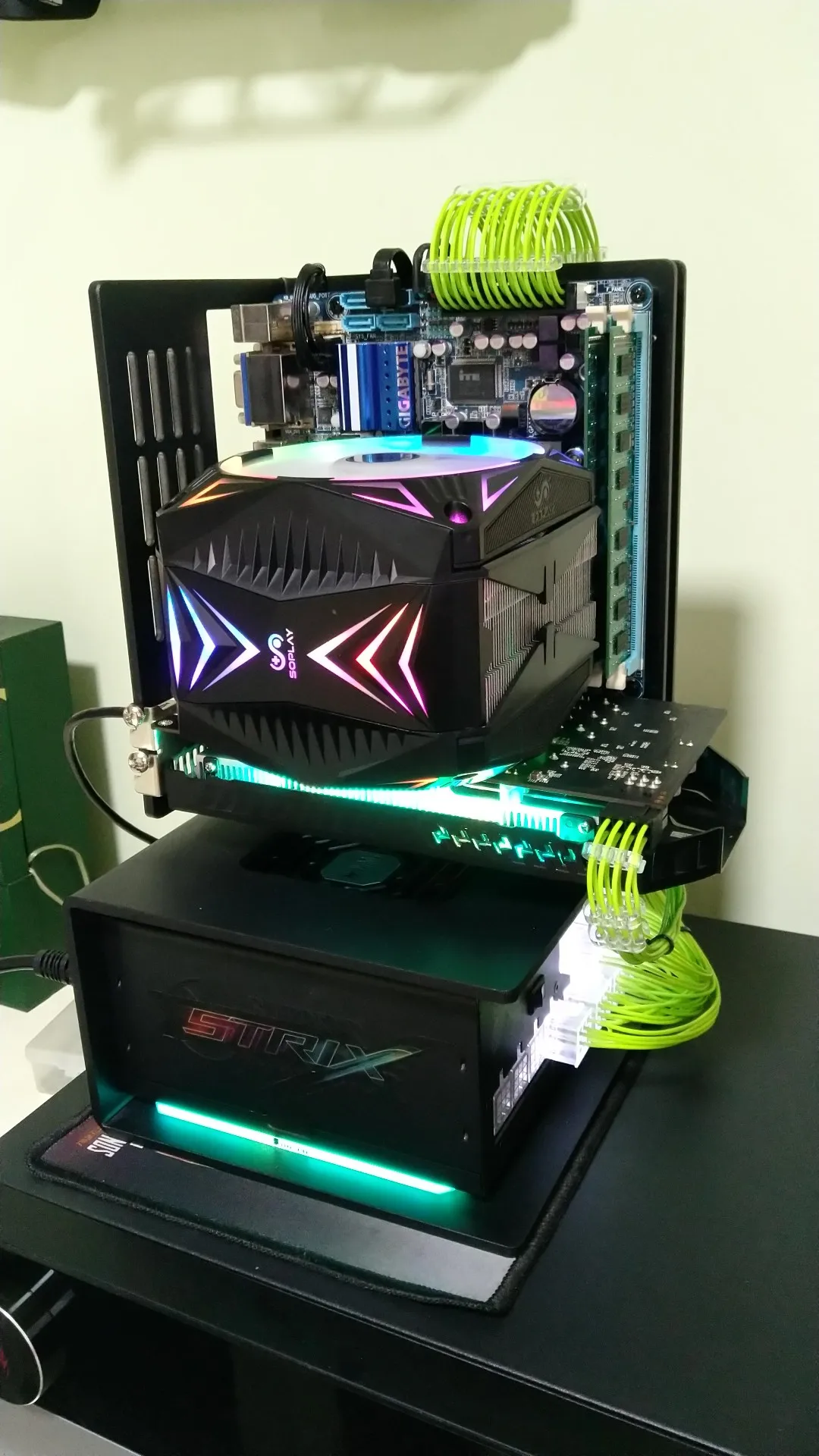 Vertical Mini Itx Pc Open Air Case Test Bench Alloy Frame Support Sfx Atx Htpc Nas Water Cooling 1 240 280 Quickly Setup Integrated Circuits Aliexpress