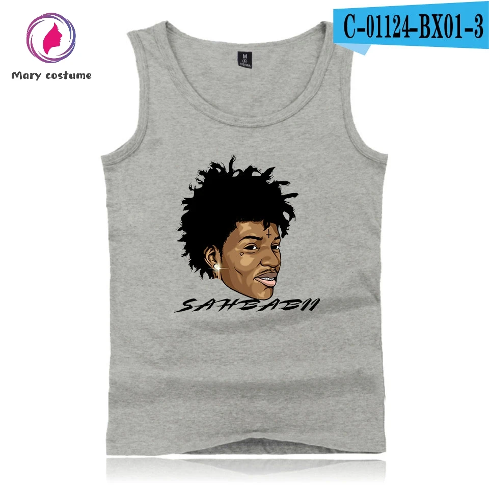 Sahbabii печать хип хоп хлопок модная мужская летняя майка с бретелями пальто без рукавов Горячая тренд Повседневная одежда жилет - Цвет: Gray