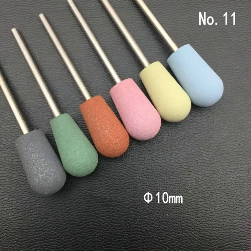 6pcs/set Rubber Silicon Nail Drill Milling Cutter for Manicure Bit Flexible Polisher Machine Electric Nail File Art Tools M7DB