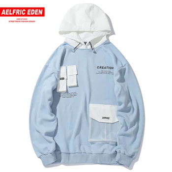 

Aelfric Eden Transparent PVC Hoodies Men 2020 Hip Hop Hoodie Pullover Hooded Sweatshirts Streetwear Front Pockets Tops Oversized