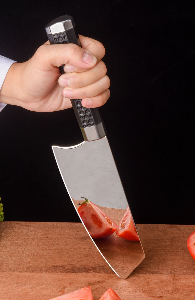 QVZ Chinese Kitchen Knife 4CR14 Stainless Steel Kitchen Knife Sharp Meat Cleaver Cooking Tool Slicing Knife Vegetable Knife QVZ Chinese Kitchen Knife 4CR14 Stainless Steel Kitchen Knife Sharp Meat Cleaver Cooking Tool Slicing Knife Vegetable Knife