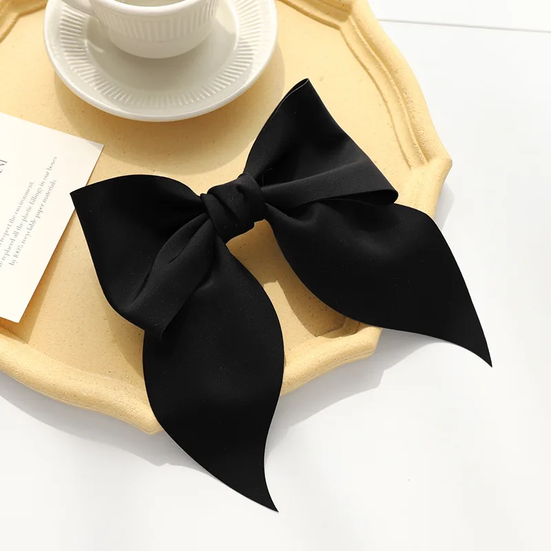 2021 Autumn New Fashion Pure Color Fabric Hairpin For Woman Girls Ponytail Clip Sweet Retro French Bow Hairpin Hair Accessories designer head scarf