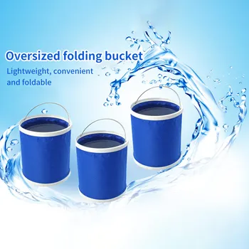 

Folding Bucket Waterproof Compact Folding Water Bag Canister Tasteless Safety Seal Lightweight Camping Water Storage Tool
