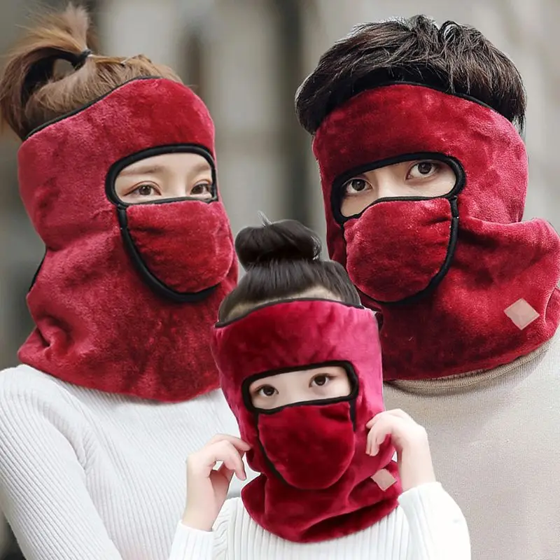 Men Women Winter Outdoor Neck Warm Face Mask Quick Dry Windproof Protection Fleece Hat Skiing Cap Cycling Sports Masks X5XC