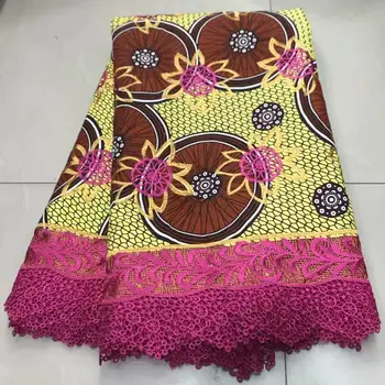 

Nice wedding/party African real embroidery wax lace fabric for lady dress ZQL2 (6yards/lot)