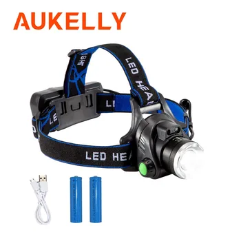 

IR Sensor led Headlamp CREE XML T6 Induction Head light Micro USB Rechargeable headlight Lantern Flashlight Head Torch18650