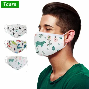 

Tcare Cotton Adult Mouth Face Mask Mouth-muffle Anti Dust Fashion Washable Reusable Masks Cover for Man Women