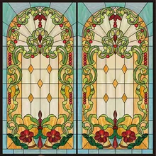 Пользовательский размер теплоизоляционная оконная пленка УФ-изоляция статический цепляющийся матовый церковный витраж пленка 60 см x 100 см