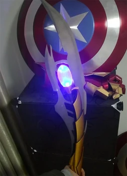 

[Metal made] 1:1 115cm Avengers metal Loki Chitauri Scepter with LED light include stand Collection model cosplay Costume party