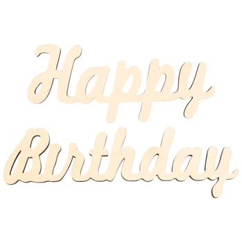 

1 Set of Happy Birthday Board Wooden Board Layout Prop Birthday Decoration for Party Wall Desktop
