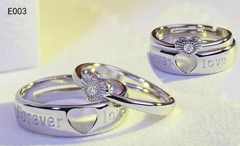 Mossovy серебряное кольцо в форме сердца для влюбленных, обручальное кольцо с буквами для женщин, циркониевое кольцо, ювелирное изделие, Anillos Mujer - Цвет основного камня: RZ02-E003