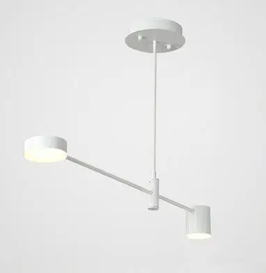 2 heads white Современная мода черный золотой белый длинный Светодиодный Потолочный подвесной люстра, лампа для зала кухни гостиной Лофт спальни - Цвет корпуса: 2 heads white