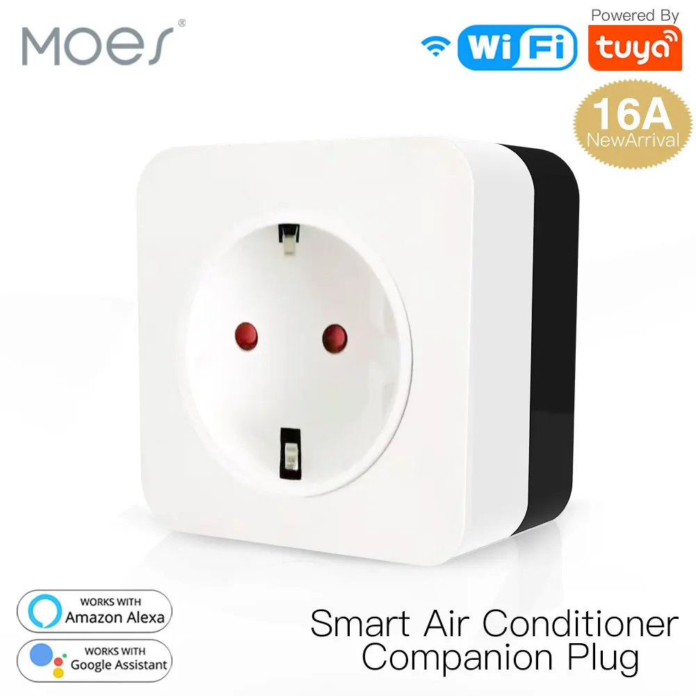 

16A WiFi Smart Air Conditioner Companion IR Wireless Remote Controller Wall Plug Smart Life Tuya Control Work with Alexa