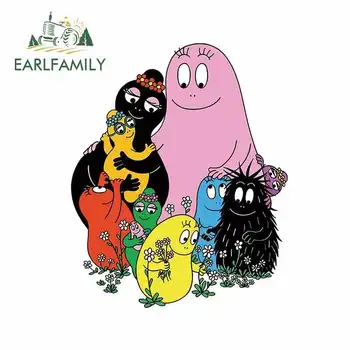 

EARLFAMILY 13cm x 12.8cm for Les Barbapapa Personality Car Sticker Waterproof Scratch-proof Stickers Bumper Decoration Decal