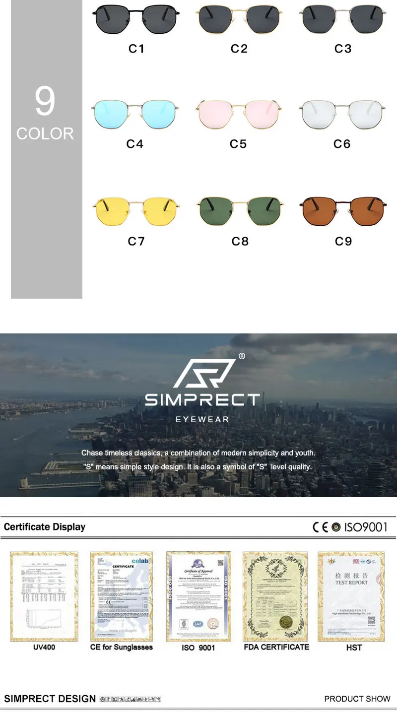 designer sunglasses SIMPRECT Polarized Sunglasses Women 2022 Luxury Brand Square Sun Glasses Men Fashion Vintage Mirror Driver Shades For Women women's sunglasses