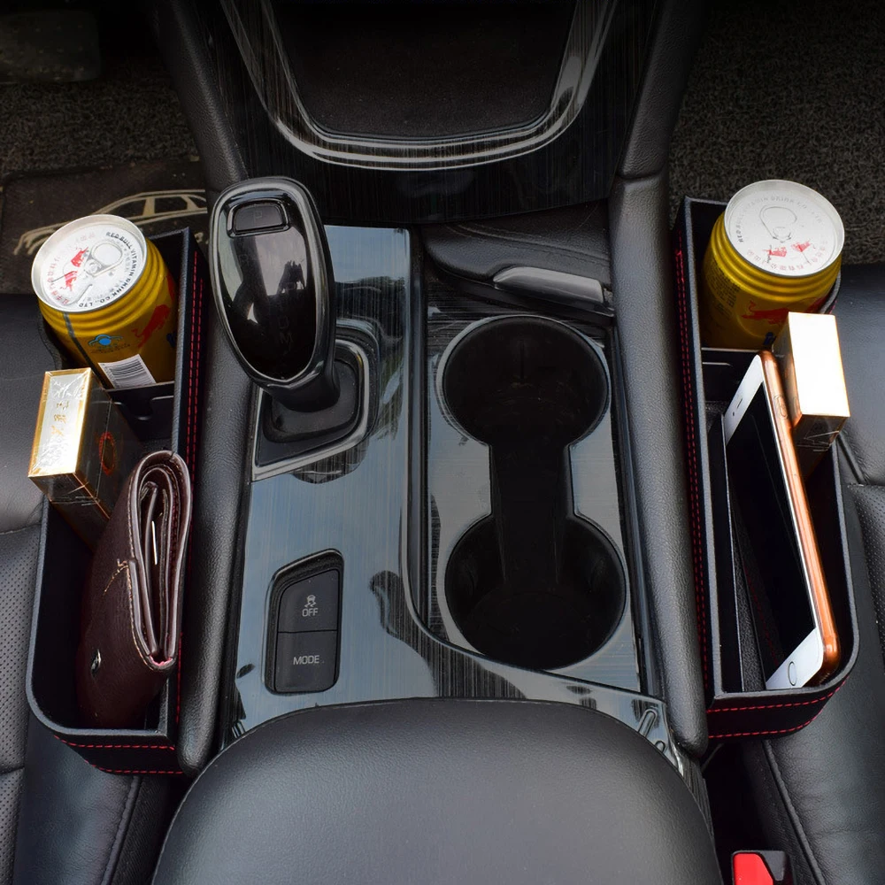 L & R Пара черный/бежевый/коричневый автомобильный ящик для хранения зазоров в