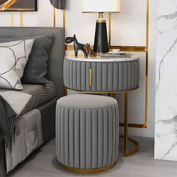Mini tocador de lujo con luz nórdica, silla, muebles de dormitorio, armario de maquillaje Simple