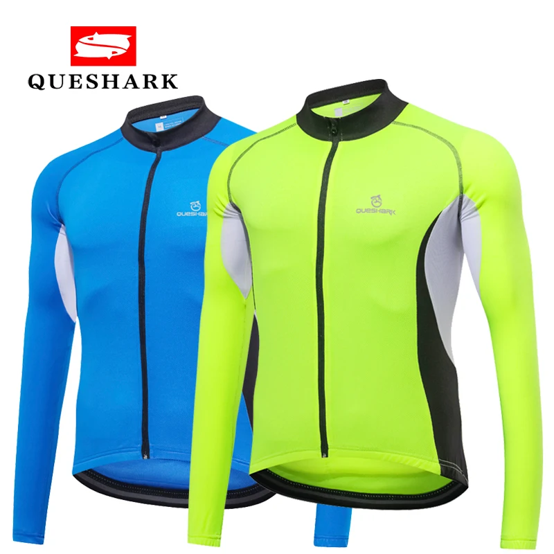 Queshark мужская куртка для велосипедного спорта на молнии майка с длинными рукавами MTB велосипедные Джерси одежда спортивная одежда